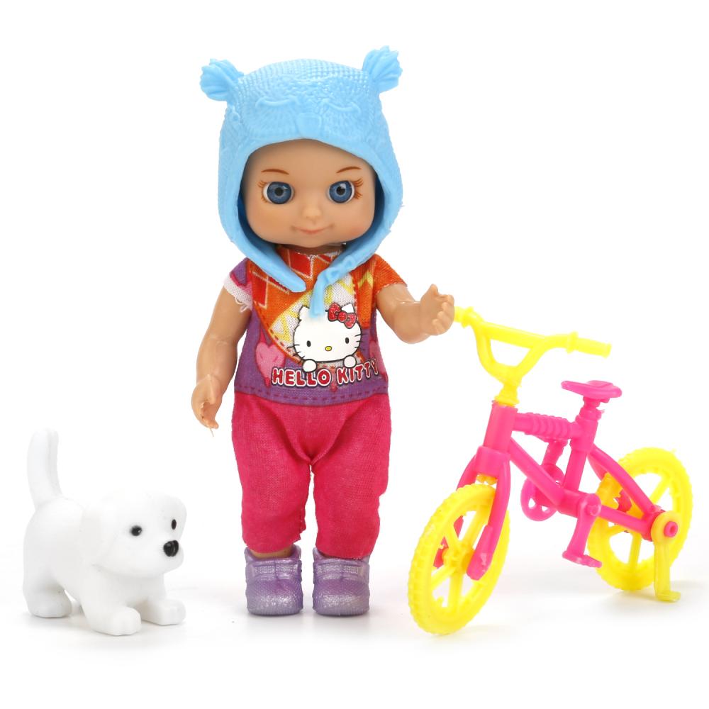 Кукла из серии Hello Kitty 12 см., без звука, с велосипедом и аксессуарами, несколько видов ) 